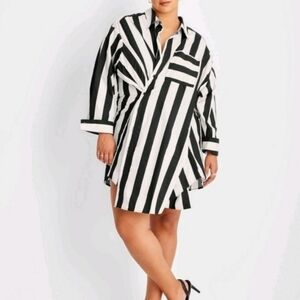 Target Future Collective Striped Black and White Shirt Dress